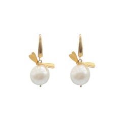 Dragonfly large pearl earrings by Fotini Liami