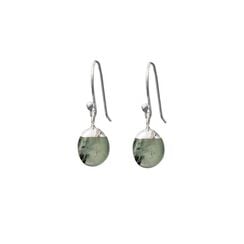 Prehnite hoop earrings by Mirabelle