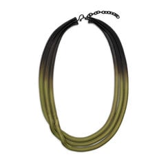 Black and chartreuse three strands necklace by Sarah Cavender