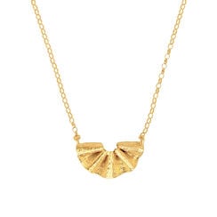 Regency ruffle fan gold necklace by Emma Calvert