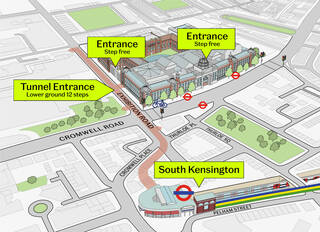 map of V&A South Kensington location