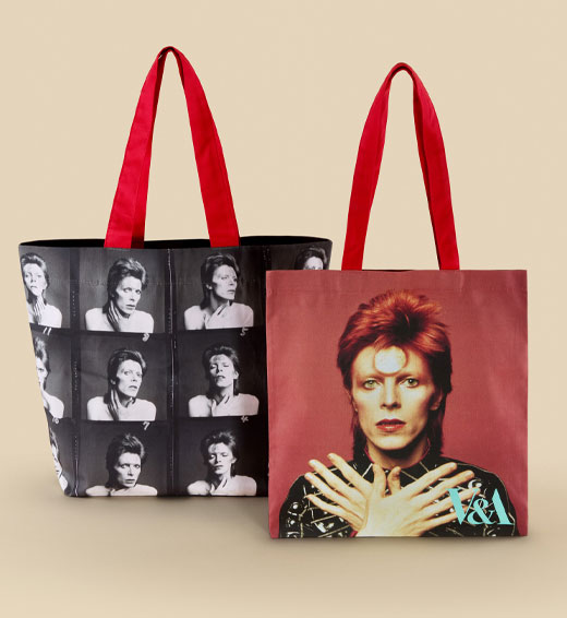 Two David Bowie tote bags