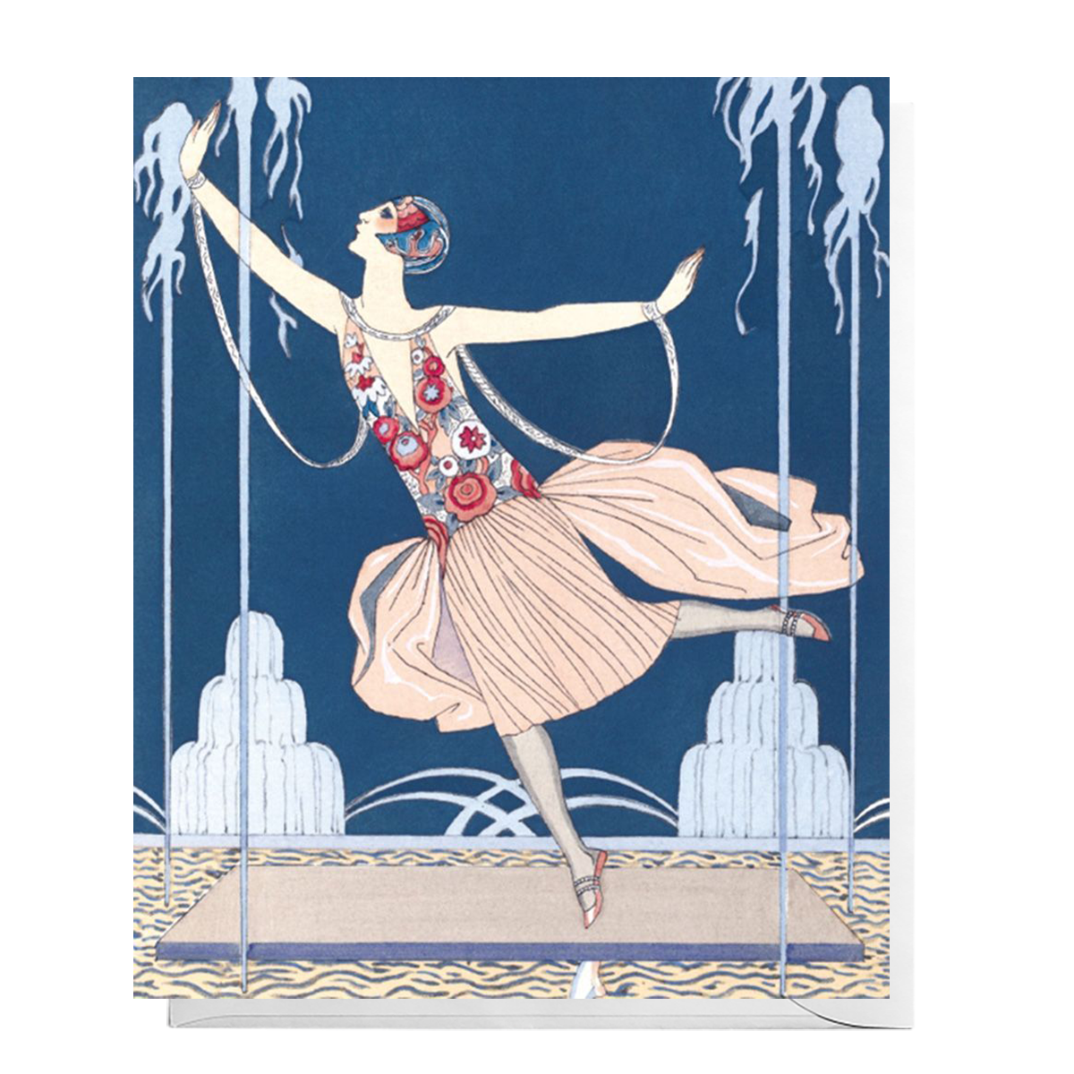 Dancing lady by George Barbier greeting card