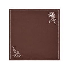Chestnut brown embroidered cotton napkin